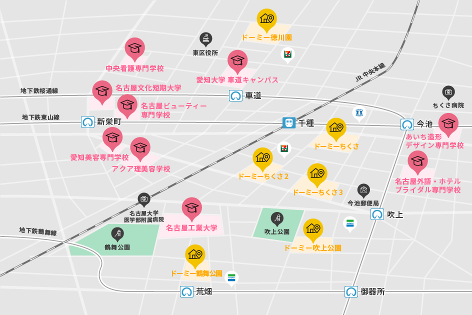 千種エリアの地図